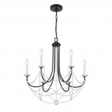 Crystorama DEL-90806-MK - Delilah 6 Light Matte Black Chandelier