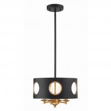 Crystorama ODE-700-BK-GA - Odelle 4 Light Black + Antique Gold Mini Chandelier