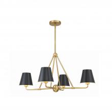 Crystorama XAV-B9304-VG - Xavier 4 Light Vibrant Gold Chandelier