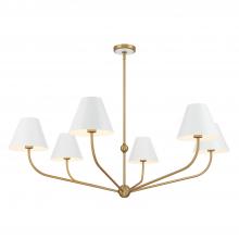 Crystorama XAV-B9319-VG-WH - Xavier 6 Light Vibrant Gold + White Chandelier