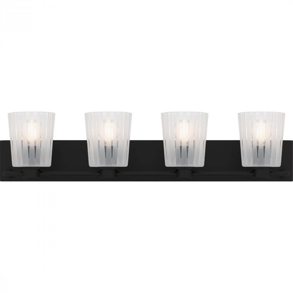 Gray 4-Light Matte Black Bath Light