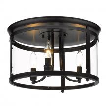 Golden 1157-FM BLK - 3-Light Flush Mount