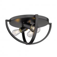 Golden 3167-FM15 BLK - 3-Light Flush Mount