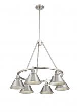 Golden 3306-6 PW-PW - Orwell 6-Light Chandelier in Pewter