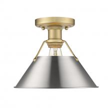 Golden 3306-FM BCB-PW - Orwell 1-Light Flush Mount in Brushed Champagne Bronze with Pewter