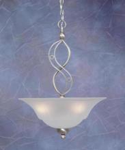 Toltec Company 234-BN-53812 - Three Light Brushed Nickel Dew Drop Glass Up Pendant