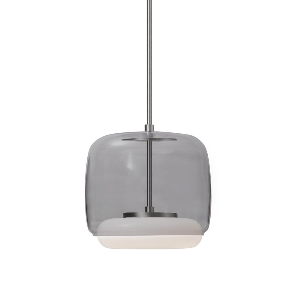 Enkel 10-in Smoked/Brushed Nickel LED Pendant