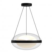 Kuzco Lighting Inc PD76316-BK/OP-UNV - Virgo 16-in Black/Opal Glass LED Pendant