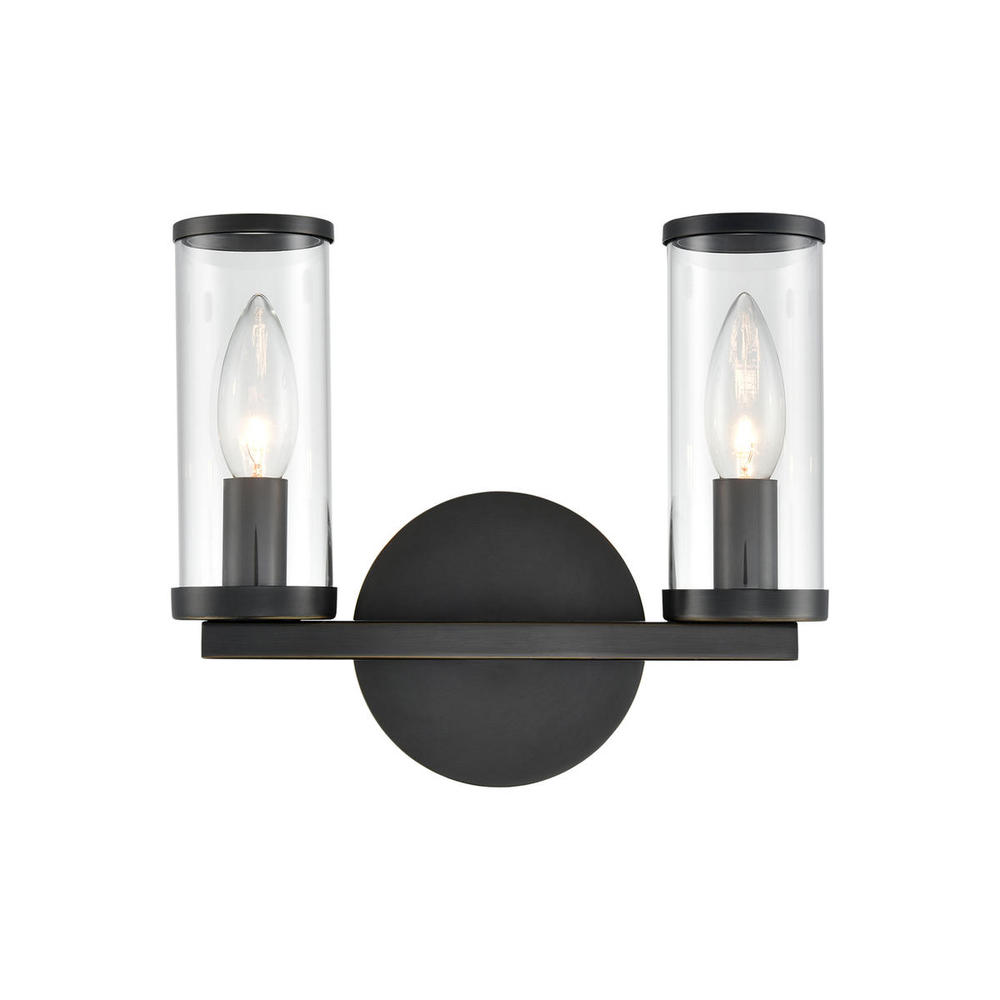 Revolve Clear Glass/Urban Bronze 2 Lights Wall/Vanity