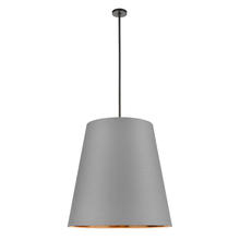 Alora Lighting PD311030UBGG - Calor 30-in Gray Linen Withgold Parchmen/Urban Bronze 3 Lights Pendant