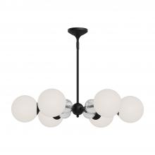 Alora Lighting CH415330MBOP - Celia 30-in Matte Black/Opal Glass 6 Lights Chandeliers