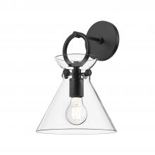 Alora Lighting WV412509MBCL - Emerson 9-in Matte Black/Clear Glass 1 Light Wall/Vanity