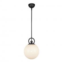 Alora Lighting PD407910MBGO - Fiore 10-in Matte Black/Glossy Opal Glass 1 Light Pendant