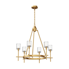 Alora Lighting CH314306VBCC - SALITA 6 LIGHT CHANDELIER VINTAGE BRASS CLEAR CRYSTAL