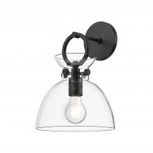 Alora Lighting WV411809MBCL - Waldo 9-in Matte Black/Clear Glass 1 Light Wall/Vanity