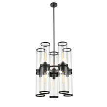 Alora Lighting CH311655UBCG - REVOLVE II CHANDELIER 10 LIGHT URBAN BRONZE CLEAR GLASS