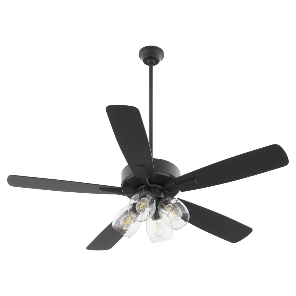 OVATION 4 LIGHT CLEAR GLASS - MATTE BLACK/WALNUT