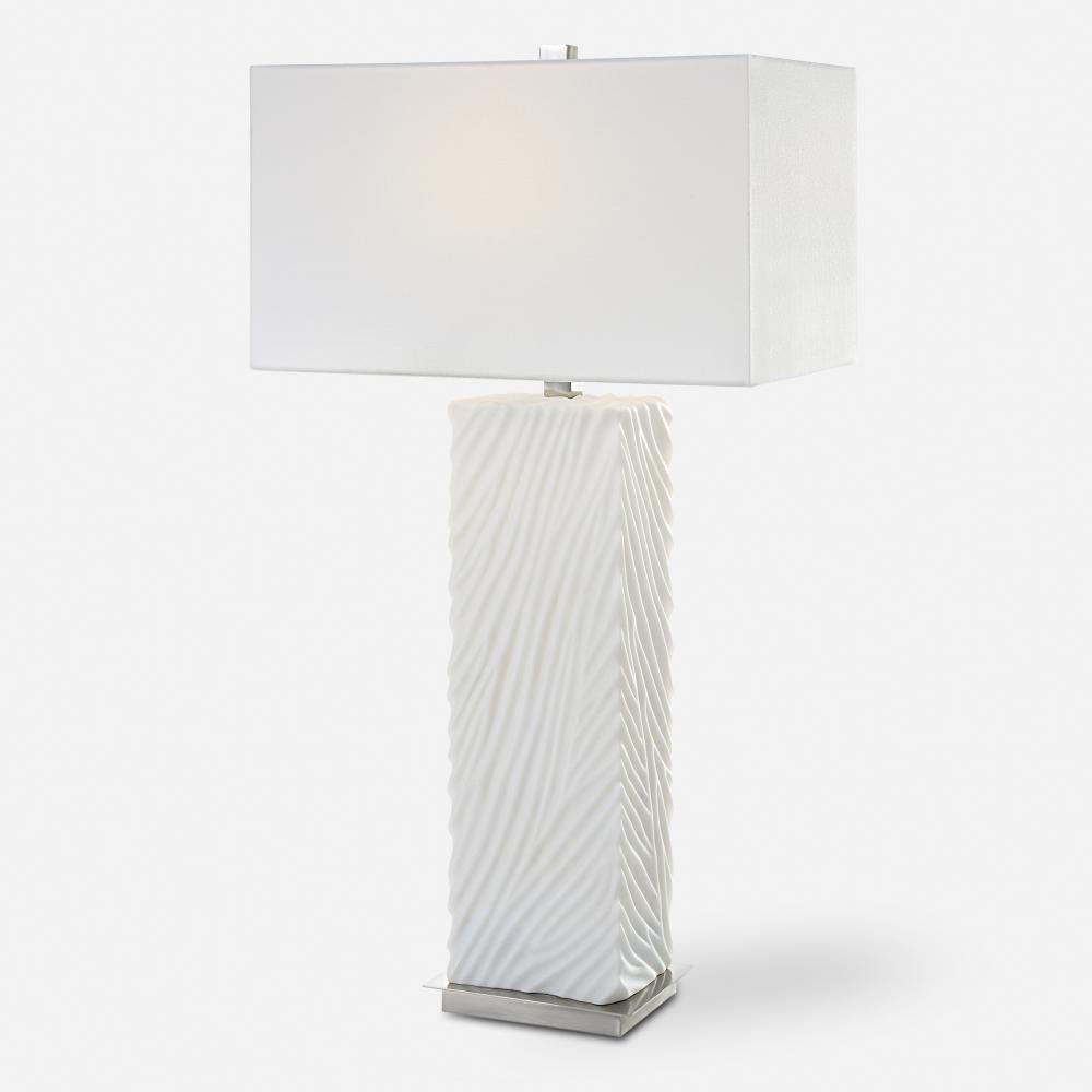 Pillar White Marble Table Lamp