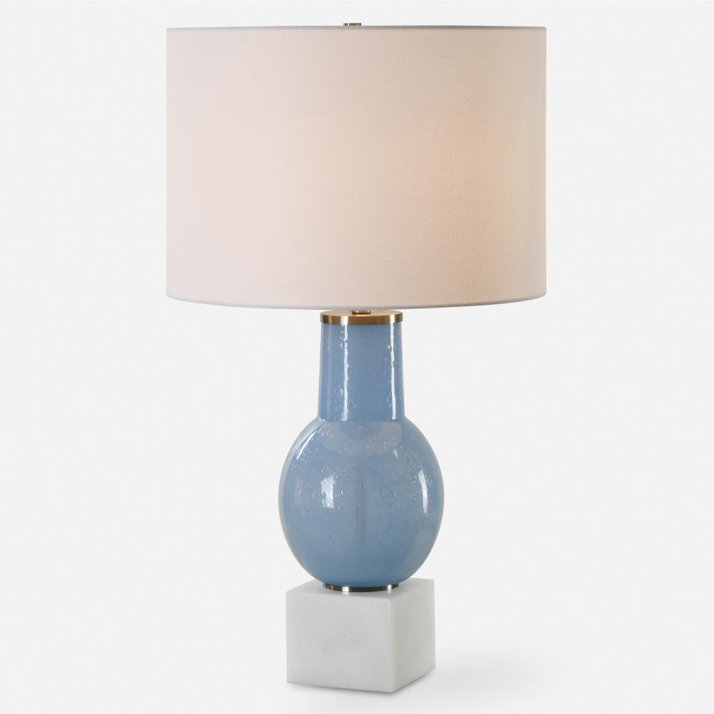 Clear Sky Blue Glass Table Lamp