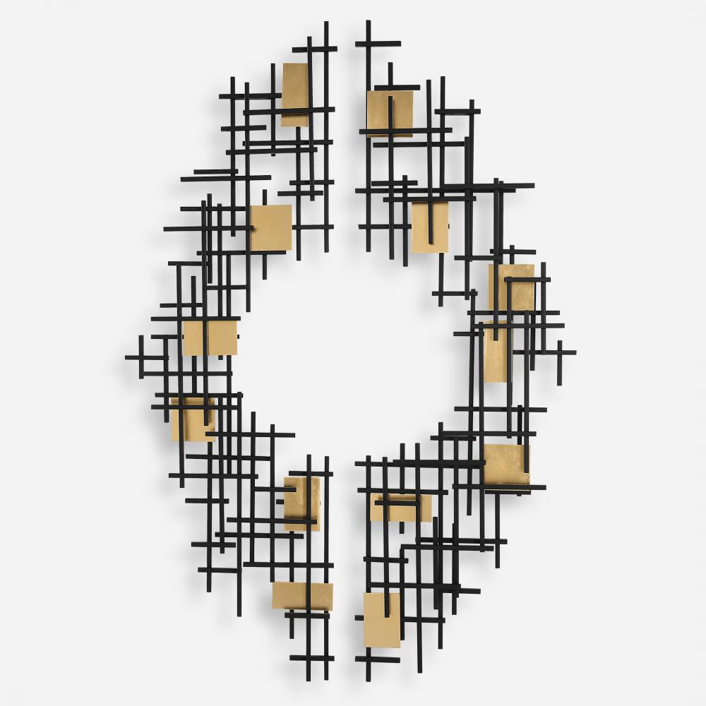 Uttermost Reflection Metal Grid Wall Decor, S/2