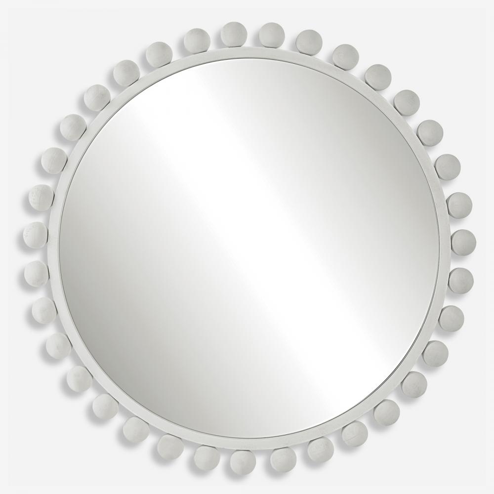 Uttermost Cyra White Round Mirror