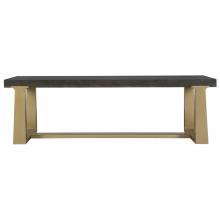 Uttermost 22989 - Voyage Brass And Wood Bench