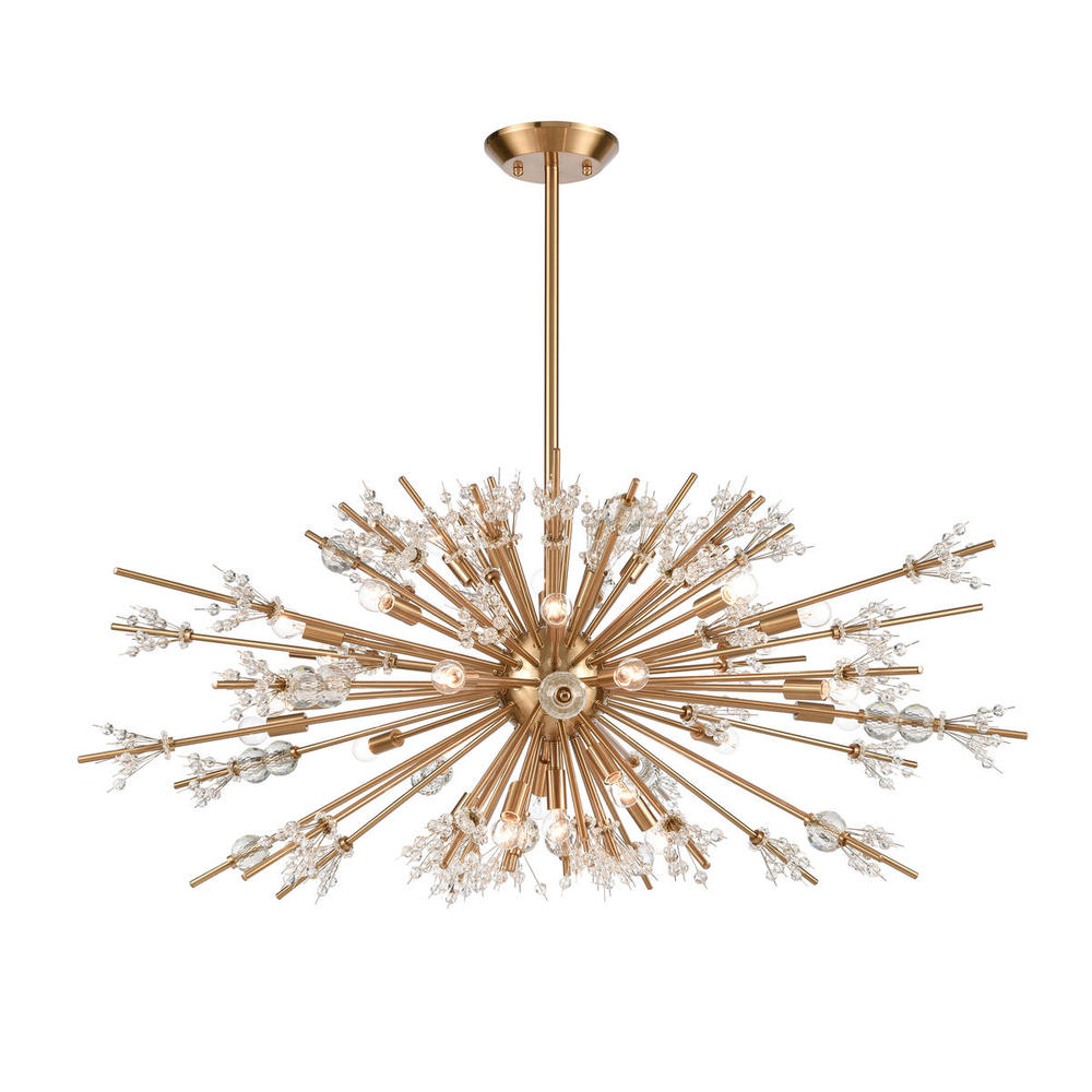 Starburst 48'' Wide 29-Light Chandelier - Satin Brass