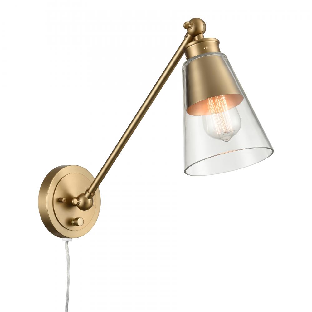 Albany 9.25'' High 1-Light Swingarm Sconce - Brushed Gold