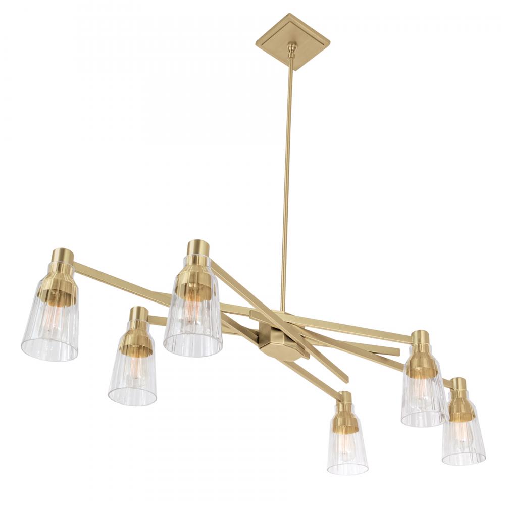 Carnival 49.5'' Wide 6-Light Chandelier - Satin Brass